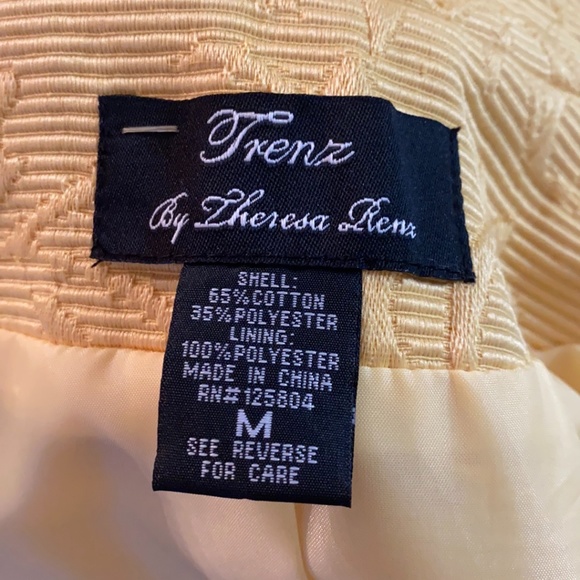 Trenz By Theresa Renz Vintage Mob Wife Yellow Textured Jacket/Blazer Size M - Picture 10 of 10